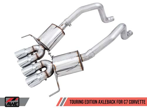 AWE: 2014-20 Chevrolet C7 Corvette Stingray|Z51|Grand Sport - Touring Edition Axleback Exhaust (Chrome Silver Tips)