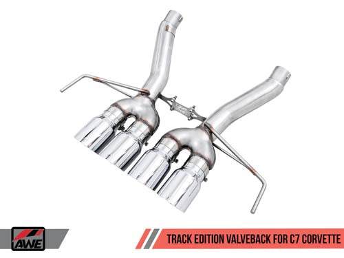 AWE: 2014-20 Chevrolet C7 Corvette Stingray|Z51|Grand Sport  - Track Edition Valveback Exhaust (Diamond Black Tips)