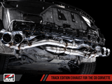 AWE: 2020-21 Chevrolet Corvette 6.2L C8 - Track Edition Exhaust (Quad Diamond Black Tips)