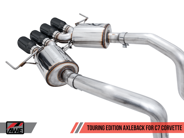 AWE: 2014-20 Chevrolet C7 Corvette Stingray|Z51|Grand Sport - Touring Edition Axleback Exhaust (Diamond Black Tips)