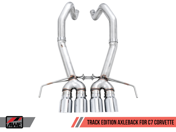 AWE: 2014-2020 Chevrolet C7 Corvette Stingray|Z51|Grand Sport - Track Edition Axleback Exhaust (Chrome Silver Tips)