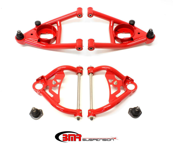 BMR:  1964-1972 GM A-Body A-arm kit, upper (AA017H) and lower (AA016H) (Red)