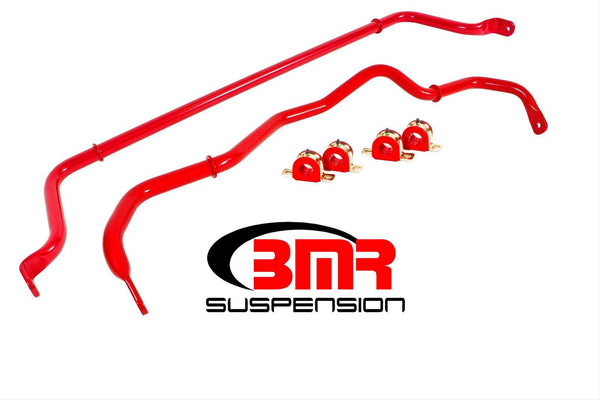 BMR:  2016-2018 Chevy Camaro Sway bar kit with bushings, front (SB050H) and rear (SB051H) Red