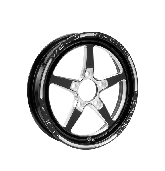 Weld: 18x6 Alumastar 1-Piece Black Drag Wheel