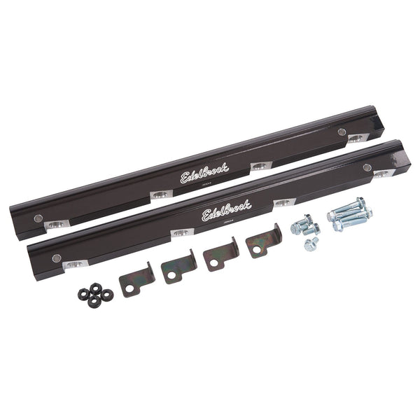 Edelbrock Fuel Injector Rail Kit #3504, -6 AN Black Anodized For Holden Small-Block