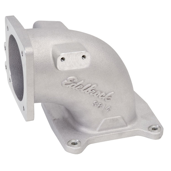 Edelbrock Throttle Body Intake Elbow #3814 High Flow, 95mm Opening, Satin Finish