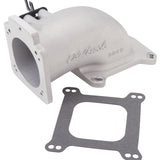 Edelbrock Throttle Body Intake Elbow #3848 Low Profile, 90mm Opening, Satin Finish