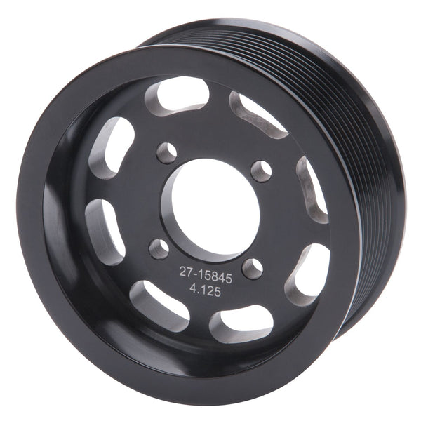 Edelbrock Competition Supercharger Pulley 4.125 in. 10-Rib Black Anodized