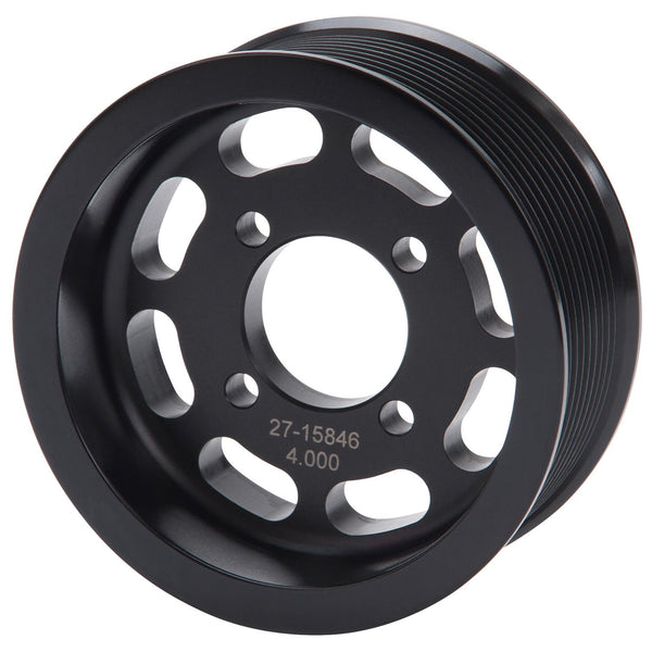 Edelbrock Competition Supercharger Pulley 4.000 in. 10-Rib Black Anodized