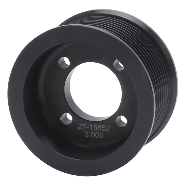 Edelbrock Competition Supercharger Pulley 3.000 in. 10-Rib Black Anodized