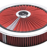 Edelbrock Pro-Flo Chrome Round 14" Air Cleaner - 3" Pro-Flo Element (Red)