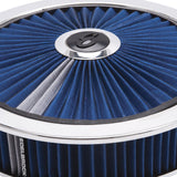 Edelbrock Pro-Flo Chrome Round 14" Air Cleaner - 3" Pro-Flo Element (Blue)