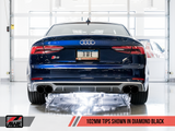 AWE: 2017-2020 Audi B9 S5 3.0T - Touring Edition Exhaust Resonated for Performance Catalyst (Diamond Black 102mm Tips)