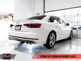AWE: 2018-2020 Audi B9 S4 3.0T Quattro - Track Edition Exhaust Non-Resonated Chrome Silver 102mm Tips