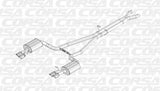 Corsa Performance 2005-2009 Audi S4 B7 4.2L V8, 2.5" Dual Rear Exit Cat-Back Exhaust System with Twin 3.0" Tips (14540) Sport Sound Level