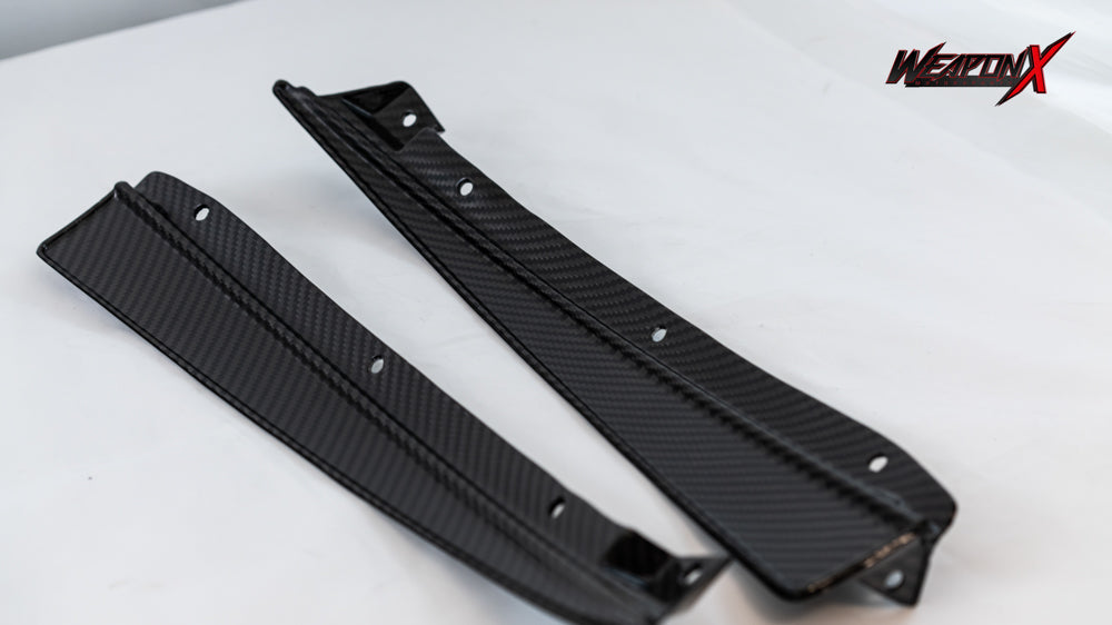 2 Pairs Black Carbon Flexible Fender Lip Spats – Universal Wide Body Arch Extensions