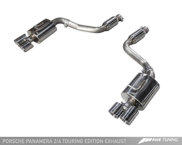 AWE: 2014-16 Porsche 970 Panamera - 2/4 Touring Edition Exhaust (Chrome Silver Tips)