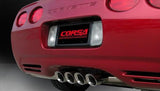 Corsa Performance 1997-2004 Chevrolet Corvette C5/ C5 Z06 5.7L V8,,2.5" Dual Rear Exit Cat-Back Exhaust System with Twin 3.5" Tips Sport Sound Level