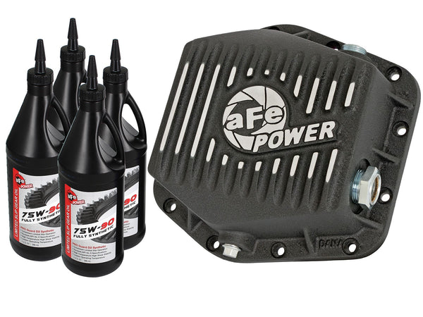 AFE: Rear Differential Cover, Machined Fins; Pro Series w/ Gear Oil GM Colorado/Canyon 15-19 I4/V6 DANA (12-Bolt) w/ Gear Oil 4 QT.