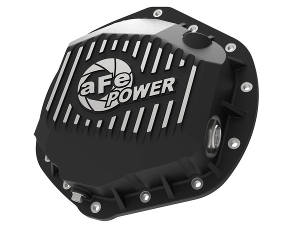 AFE: Pro Series Rear Differential Cover Black w/ Machined Fins GM Diesel Trucks 01-19 V8-6.6L (td) / GM Gas Trucks 01-19 V8-8.1L/6.0L