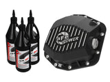 AFE: Pro Series Rear Differential Cover Black w/ Machined Fins & Gear Oil Jeep Wrangler (JL) 18-20 (Dana M220)