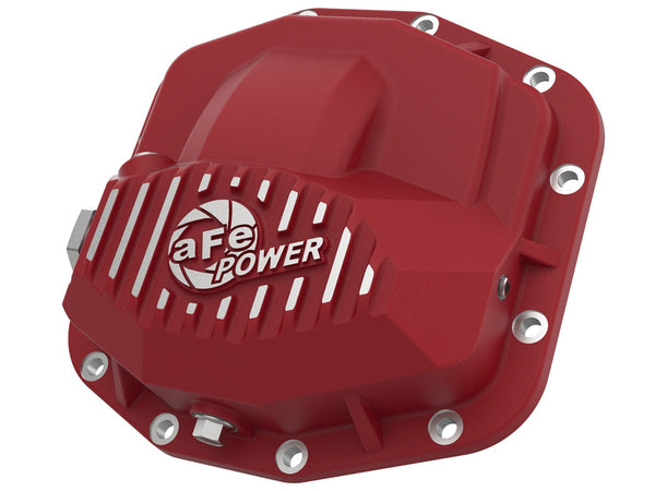 AFE: Pro Series Front Differential Cover Red w/ Machined Fins Jeep Wrangler (JL) 18-20 / Gladiator (JT) 2020 (Dana M210)