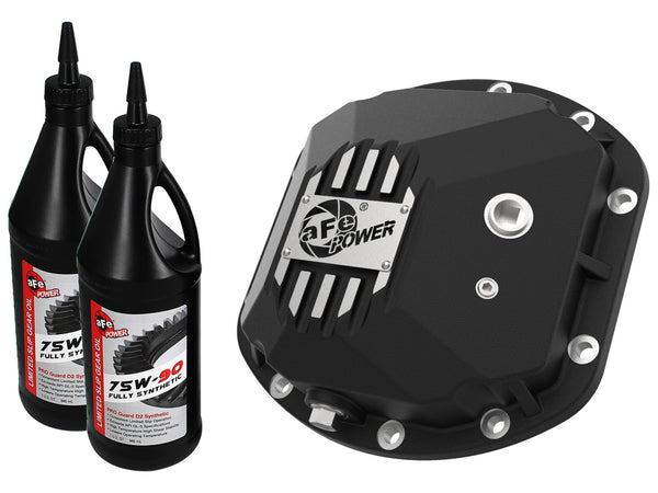 AFE: Street Series Front Differential Cover Black w/ Machined Fins & Gear Oil 	 Jeep Wrangler (TJ & JK) 97-18 (Dana 30)