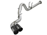 AFE: Rebel XD Series 4" 409 Stainless Steel DPF-Back Exhaust System w/ Dual Black Tips Ford Diesel Trucks 17-19 V8-6.7L (td)