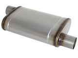 AFE: MACH Force-Xp 2-1/2" 409 Stainless Steel Muffler 2-1/2" Inlet/Outlet Offset/Offset, 14"L x 9"W x 4"H Body