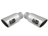 AFE: MACH Force-Xp 4" 304 Stainless Steel Exhaust Tip 	 Dual 4" In x 6" Out x 15" L Bolt-On
