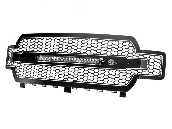 AFE: Scorpion Complete Replacement Grille Tread Design Black w/ LED Lights - Ford F-150 18-20