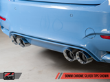 AWE: 2015-18 BMW M3 3.0T - Non-Resonated Track Edition Exhaust (Chrome Silver Tips 90mm)