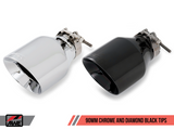 AWE: 2018-20 Audi B9 S5 Sportback 3.0T - Touring Edition Exhaust Resonated for Performance Catalyst (Diamond Black 90mm Tips)