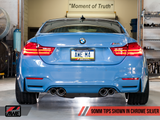 AWE: 2015-2020 BMW M4 3.0T - Resonated SwitchPath Exhaust Chrome Silver Tips 90mm