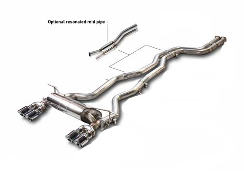 AWE: 2015-2020 BMW M4 3.0T - Resonated SwitchPath Exhaust Chrome Silver Tips 102mm