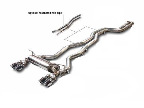 AWE: 2015-2020 BMW M4 3.0T - Resonated SwitchPath Exhaust Chrome Silver Tips 90mm