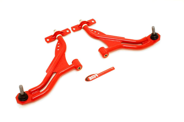 BMR: 2010-2014 S197 Mustangs A-arms, lower, non-adj, poly/delrin, 19mm tall ball joint (Red)