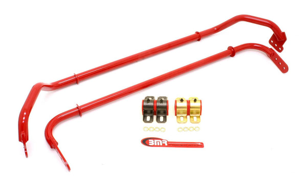 BMR:  2010-2011 Chevy Camaro Sway bar kit with bushings, front (SB016H) and rear (SB017H) Red