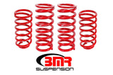 BMR: 1979 - 2004 Ford Mustang Fox Lowering spring kit, set of 4, 1" drop (Red)