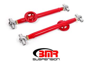 BMR:  1979-2004 Ford Mustang Fox Lower control arms, cm, double adj, rod ends, w/ spring bkt (Red)