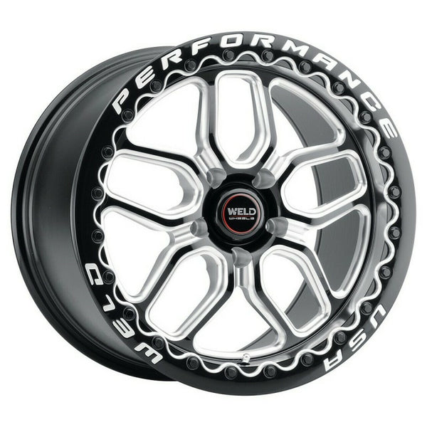 Weld: 18x10 Laguna Beadlock Drag Gloss Black Wheel with Milled Spokes