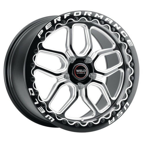 Weld: 18x12 Laguna Beadlock Drag Gloss Black Wheel with Milled Spokes
