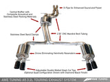 AWE: 2008-2011 Audi A5 3.2L Touring Edition Exhaust System w/Quad 90mm Slash Black Tips