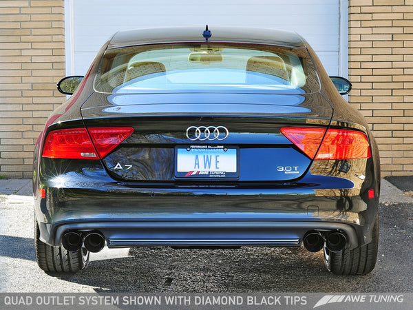 AWE: 2012-2015 Audi A7 C7 3.0T - Touring Edition Exhaust System w/Quad Outlet Diamond Black Tips
