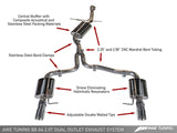 AWE: 2009-12 Audi A4 2.0T B8 - Touring Edition Dual Outlet Exhaust (Polished Silver Tips)