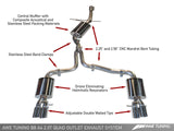 AWE: 2009-12 Audi A4 2.0T B8 - Touring Edition Quad Outlet Exhaust (Polished Silver Tips)