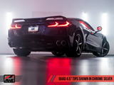 AWE: 2020-21 Chevrolet Corvette 6.2L C8 - Track Edition Exhaust (Quad Chrome Silver Tips)