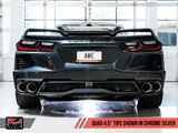 AWE: 2020-21 Chevrolet Corvette 6.2L C8 - Track Edition Exhaust (Quad Chrome Silver Tips)