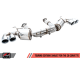 AWE: 2020-21 Chevrolet Corvette 6.2L C8 - Touring Edition Exhaust (Quad Chrome Silver Tips)