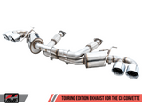 AWE: 2020-21 Chevrolet Corvette 6.2L C8 - Touring Edition Exhaust (Quad Chrome Silver Tips)